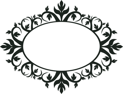 Ornamental Oval Frame Clipart - Vintage Floral Frame Oval Png (500x382)