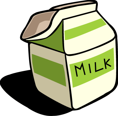 Milk Carton - Open Milk Carton Cartoon (392x386)