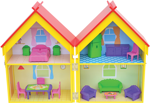 Casinha - Yellow House - Casinha De Bonecas Mobiliada Yellow House Junges Amarela (500x400)