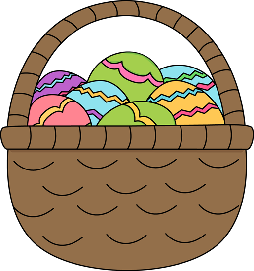 Pictures With The Easter Bunny - Basket Of Easter Eggs Clipart (515x550)