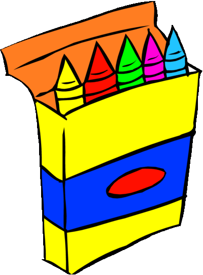 Crayons Clipart - School Things Clip Art (400x540)