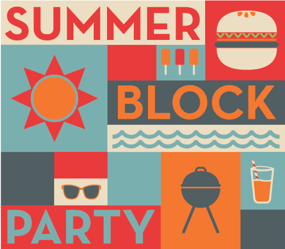 Pin Block Party Clip Art - Summer Block Party 2017 (648x576)