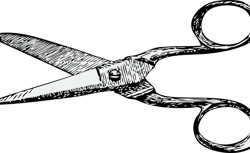 Hair Silver Lined Eyes - Transparent Scissors (800x491)