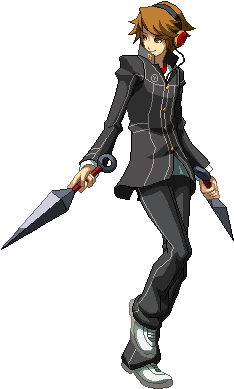 Yosuke's Walk Animation Has Got So Much Swag - Yosuke Persona 4 Arena Gif (432x432)