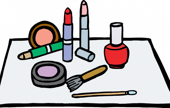 White Makeup Cliparts - Makeup Clipart (570x363)