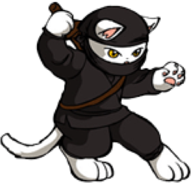 Ninja Cat Drawing - Ninja Cat Png (385x385)
