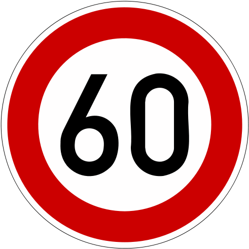 Maximum 60 Kph - Maximum Speed Limit 60 (500x500)