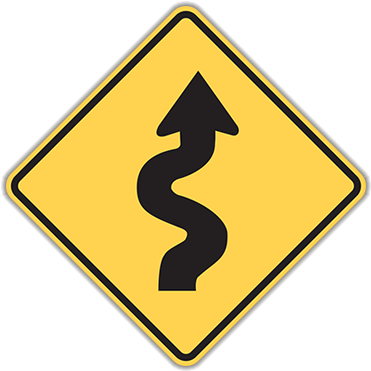 W1-5 Winding Road - Winding Road Ahead Sign (400x400)