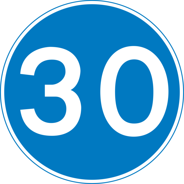 Minimum Speed Limit Of 30mph - Minimum Speed Limit Sign (640x640)