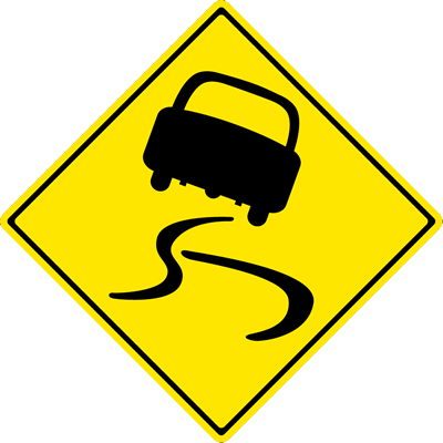 Traffic Light - Slippery - Turn Right Traffic Sign (400x400)