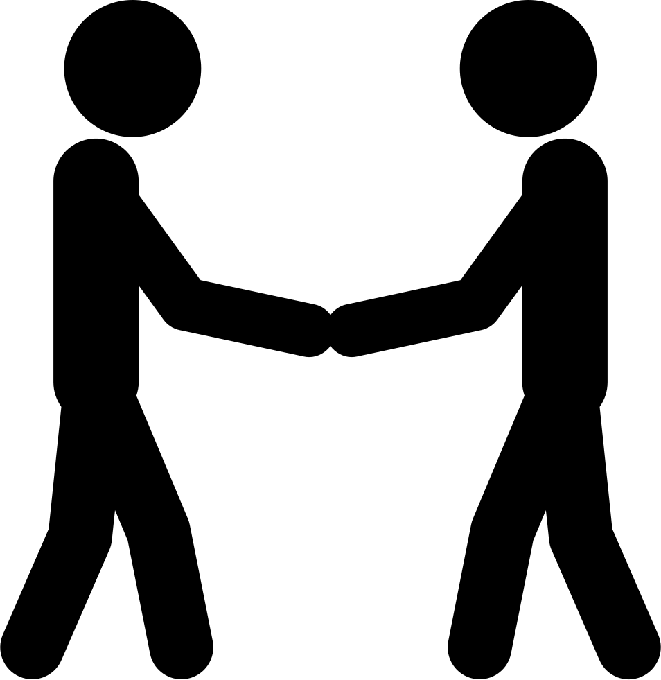 Two Stick Man Variants Shaking Hands Comments - People Shaking Hands Icon (954x981)