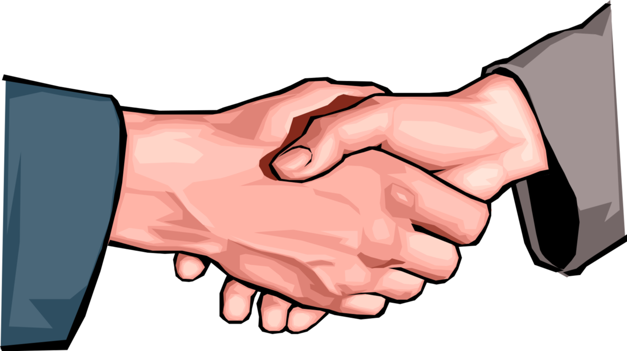 Vector Illustration Of Businessmen Shaking Hands In - Handshake (1251x700)