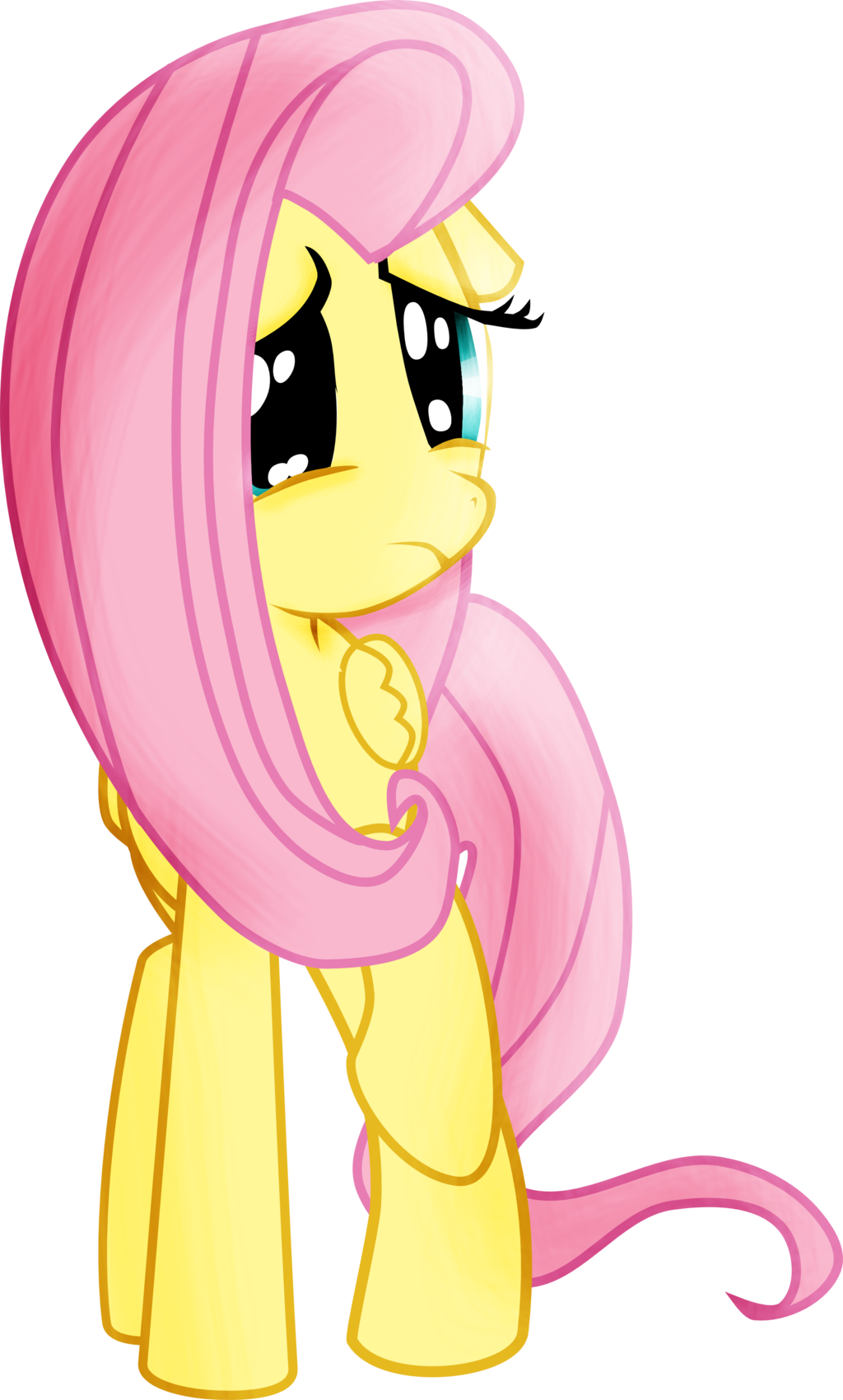 Mlp Fluttershy Scared Vector By Pintara Mlp Fluttershy - Mlp Fluttershy Scared Vector (1024x1700)