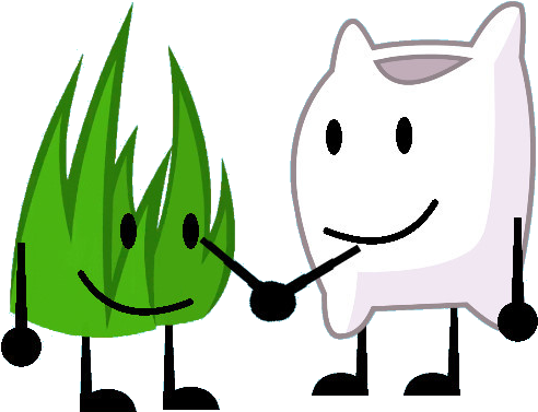 Grassy And Pillow Shaking Hands - Bfdi Shaking Arms (552x414)