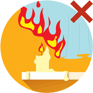 Lights Can Become Hot And Candles Can Cause A Fire - Fire 1on1 (400x400)