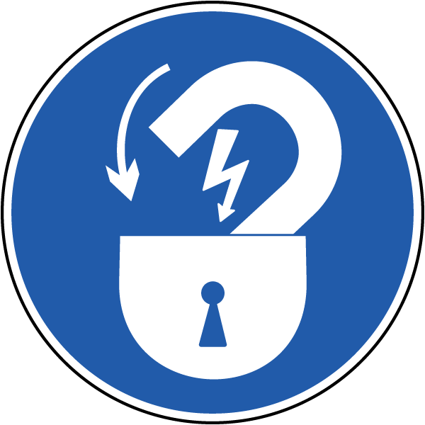 Lock Out Electrical Power Label - Lock Out Tag Out Symbols (600x600)
