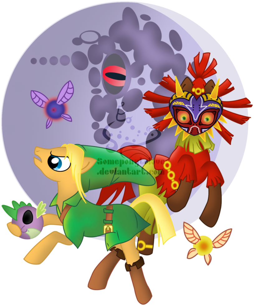 Someponytolove, Link, Majora's Mask, Moon, Nintendo, - Cartoon (815x981)