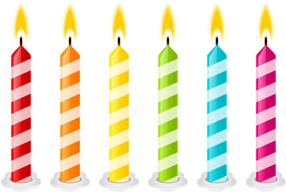 Birthday Candles Png Vector Clipart Image - Birthday Cake Candles Clipart (600x410)