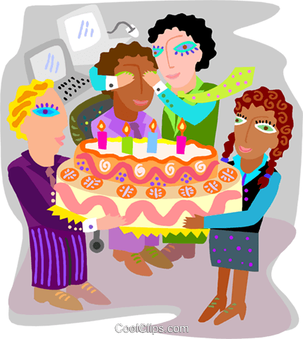 Employee Birthday Party Royalty Free Vector Clip Art - Happy Birthday Surprise Party (429x480)