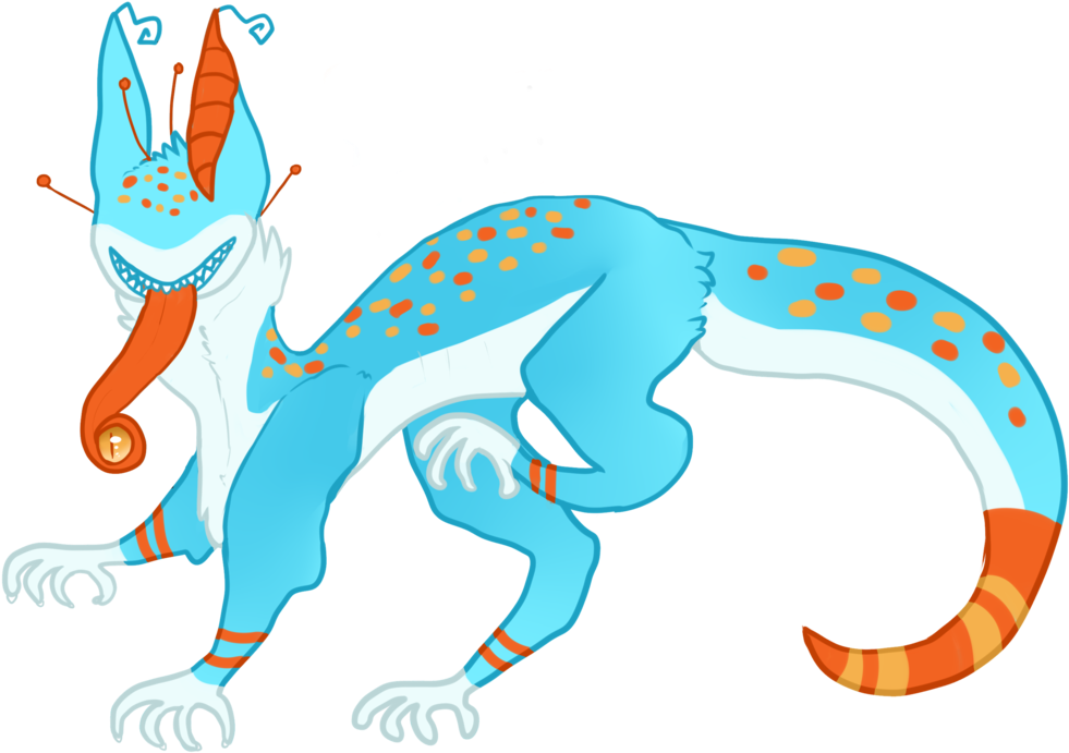 Alien Cat Lizard Adopt By Cutebudgies - Cartoon (1024x706)