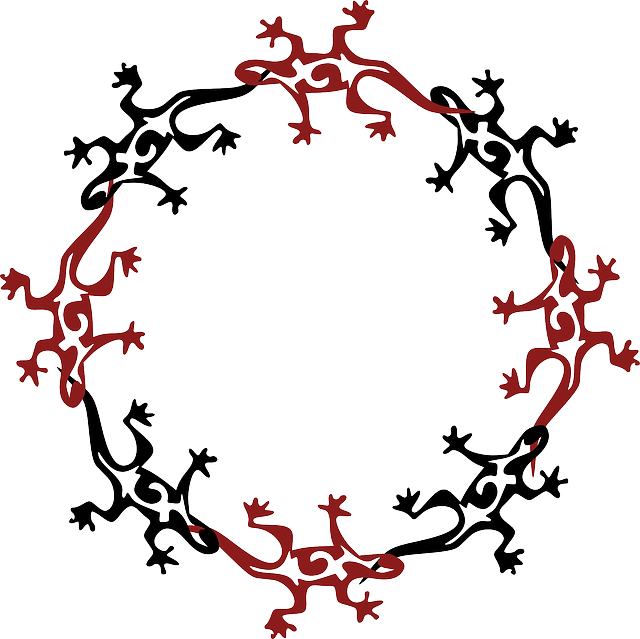 Black, Circle, Shape, Art, Reptiles, Lizards - Clip Art (640x639)