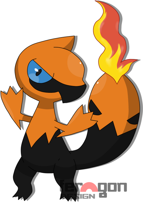 Fakemon Lizard By Fer-gon - Fire Snake Fakemon (678x860)