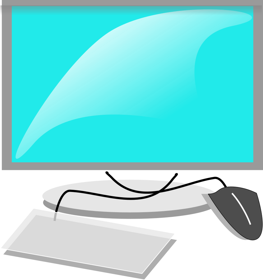 Computer Clipart, Vector Clip Art Online, Royalty Free - Computer And Keyboard Clipart (846x900)