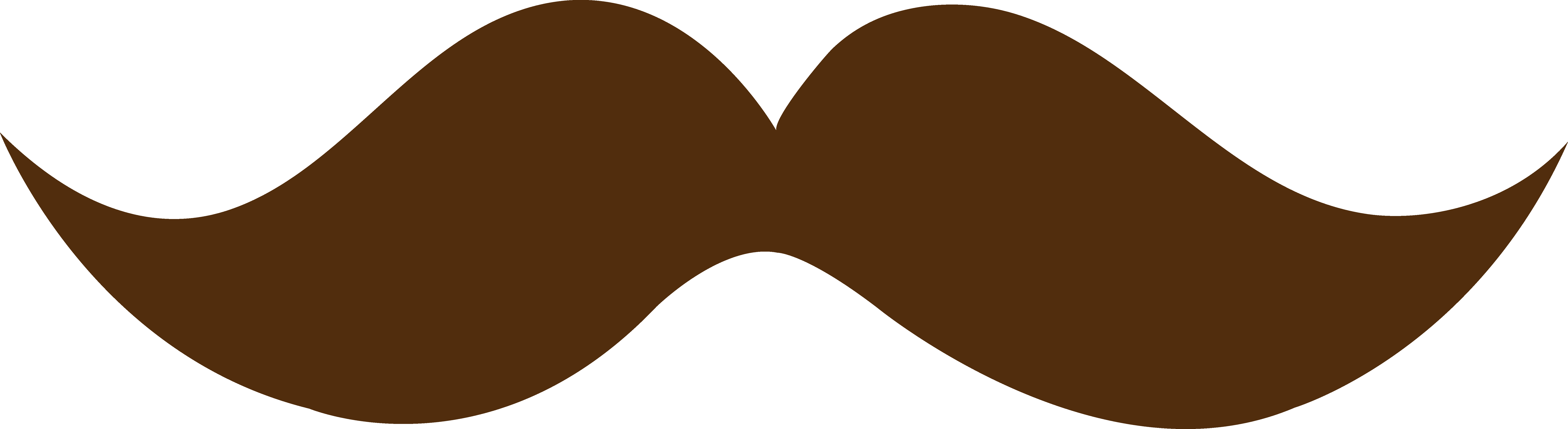 Brown Hair Wig Clipart - Moustache Clipart (8323x2276)