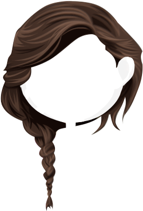 Luxury Braid Clipart Hair With Braid Brown By Mcnlove - Braid Hair Clip Art (303x427)