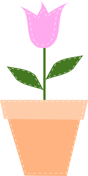 Yellow Tulip Cliparts 22, - Flower Pot Illustration Png (360x720)