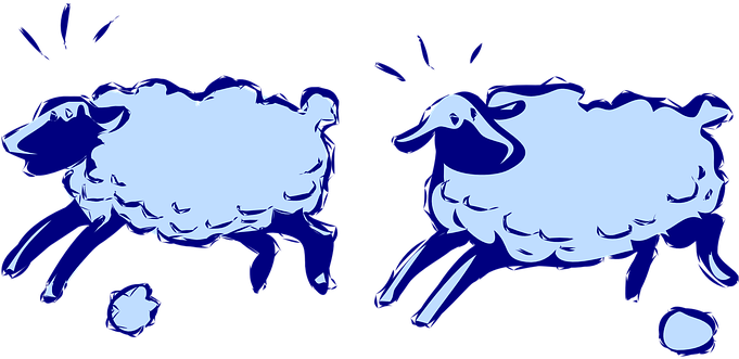 Sheep Running Lambs Animal Lamb Farm Domes - Draw A Running Sheep (680x340)