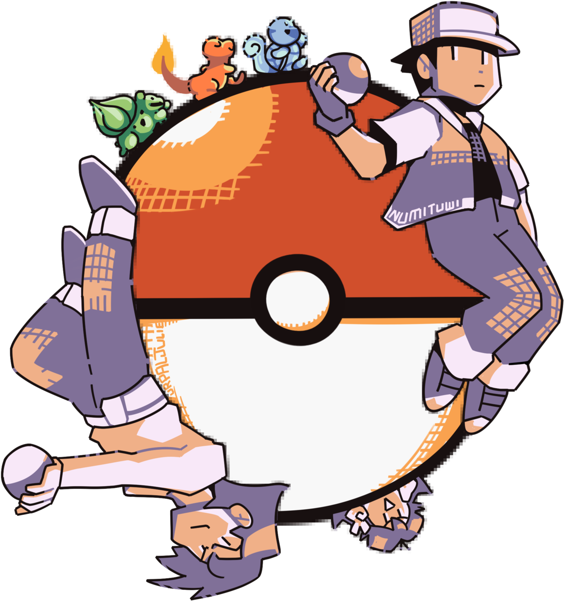 Pokemon Day Pokemon Pokemon Red Bulbasaur Squirtle - Pokémon Red And Blue (1280x1280)