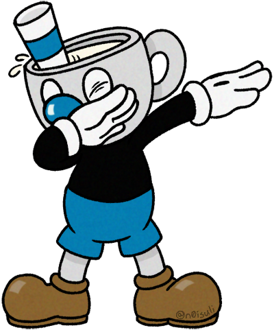 Blunts Tumblr Pictures For Kids - Cuphead And Mugman Dabbing (400x481)