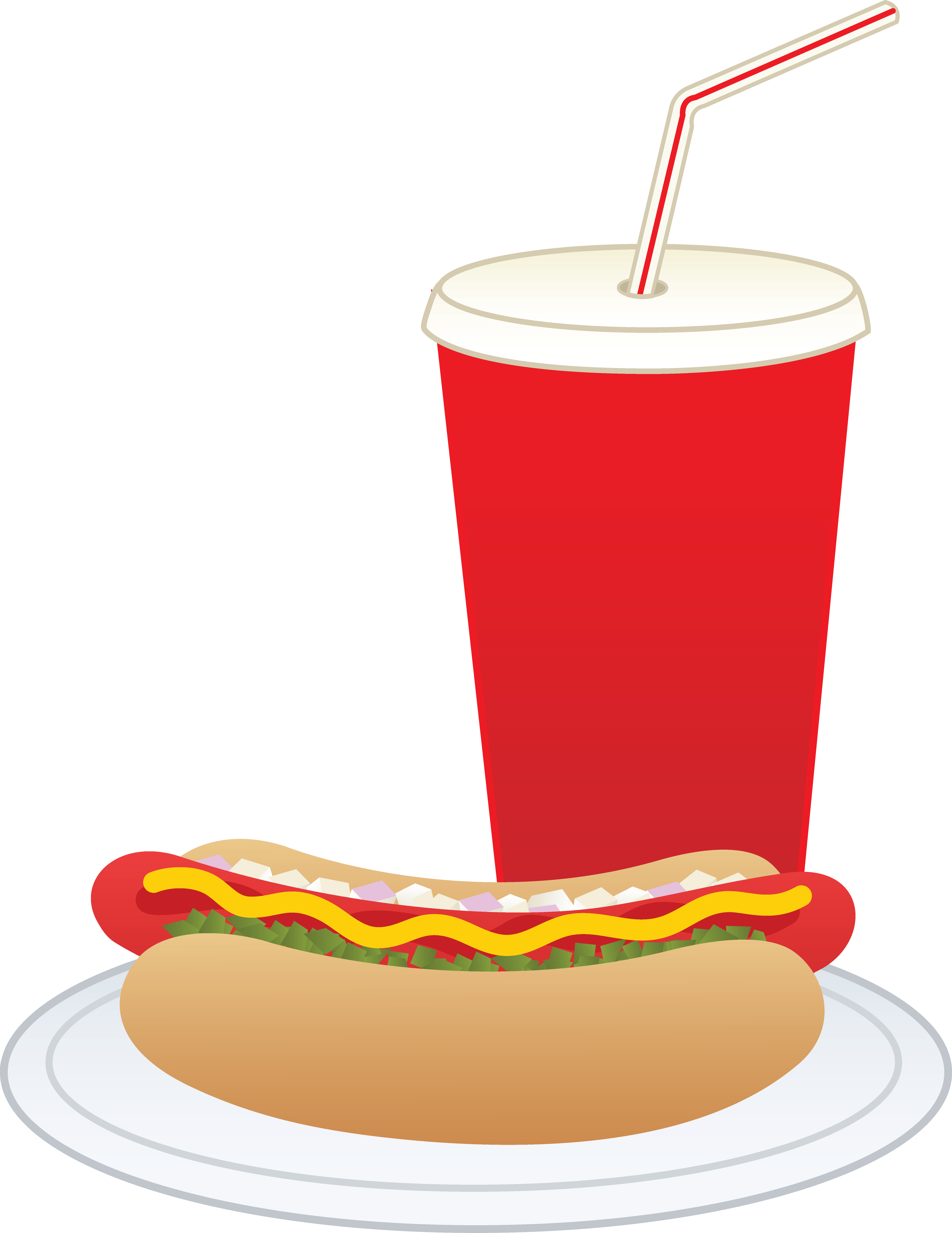 Drink Clipart Soft Drink - Hot Dog And Pop (5642x7305)