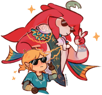 Prince Sidon - Breath Of The Wild Sidon Chibi (400x364)