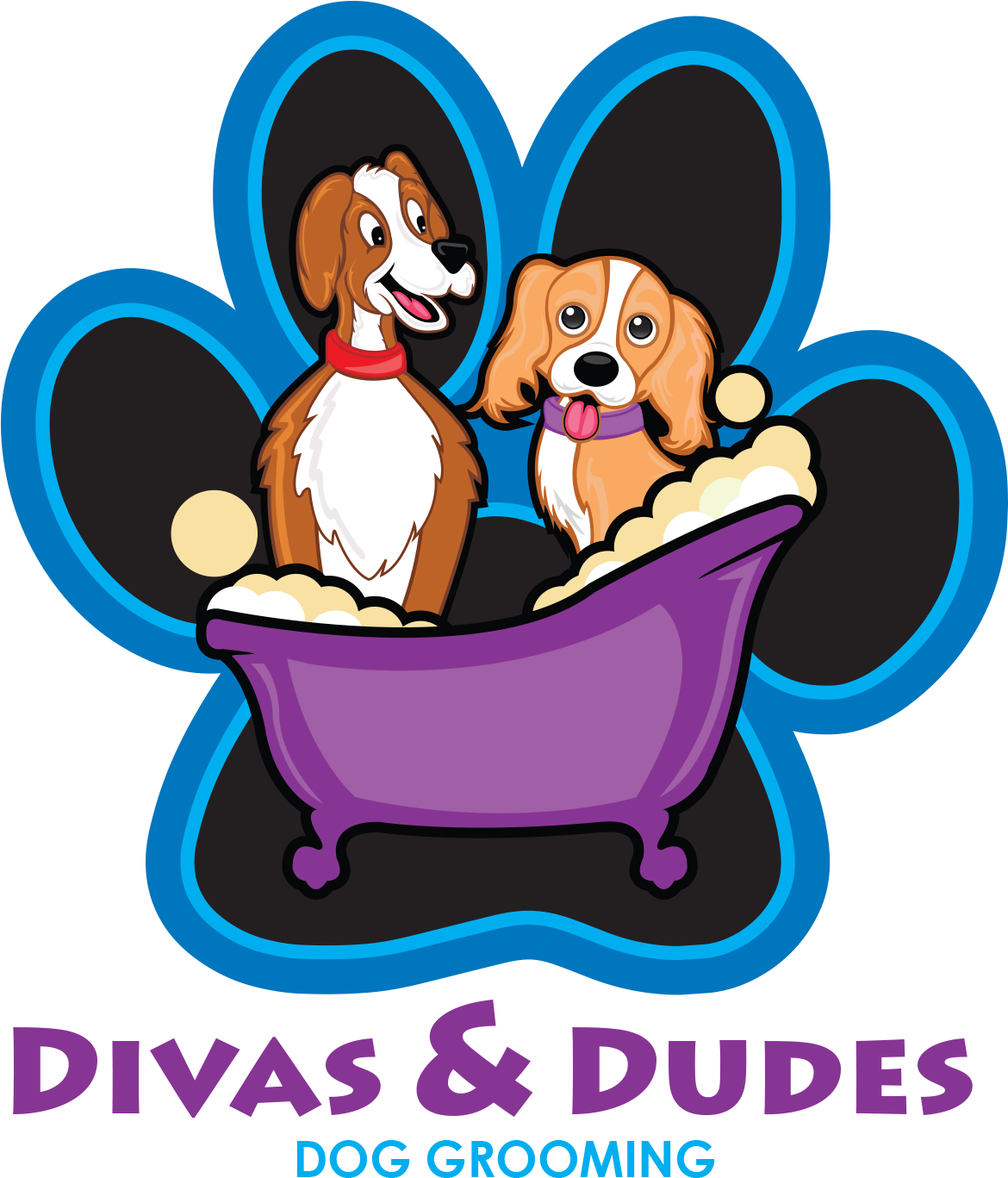 Divas & Dudes Dog Grooming - Logo (1519x1586)