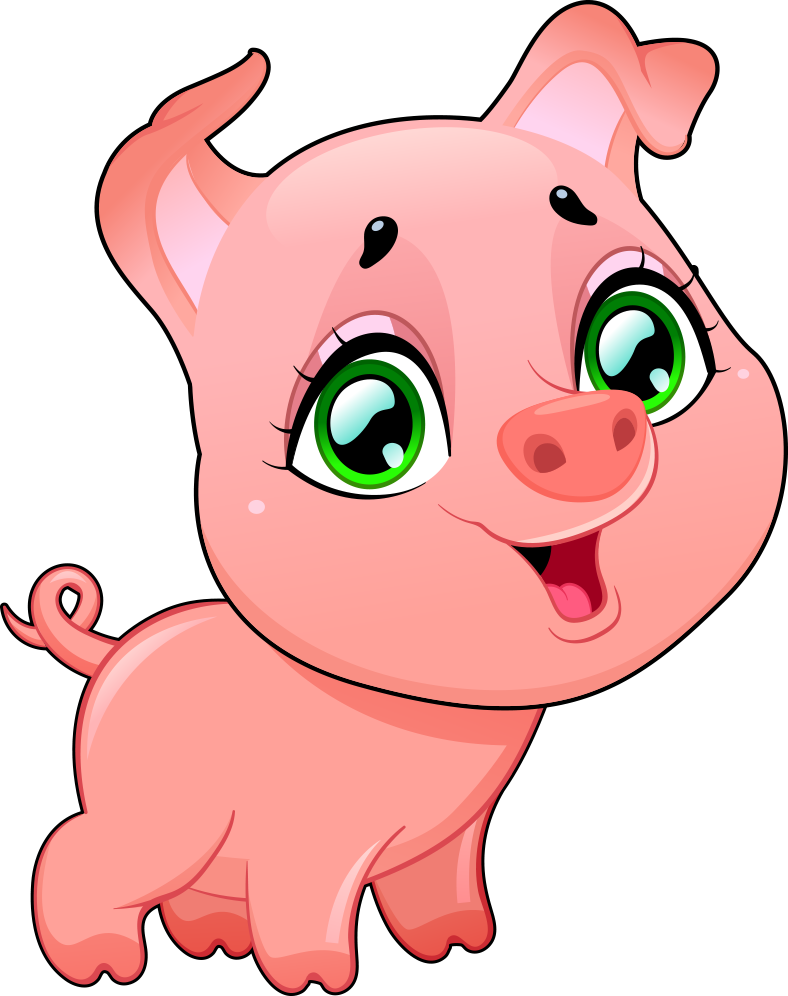 17，可使用adobe - Cute Cartoon Pig Png (788x996)