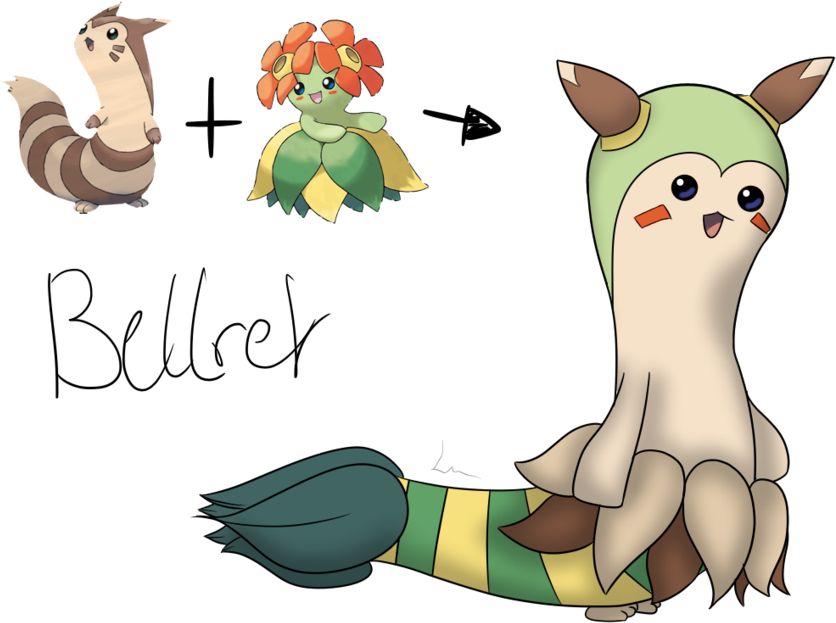 Pokemin Fusion Bellossom And Furret By Dumplingkitten - Digital Art (1024x736)