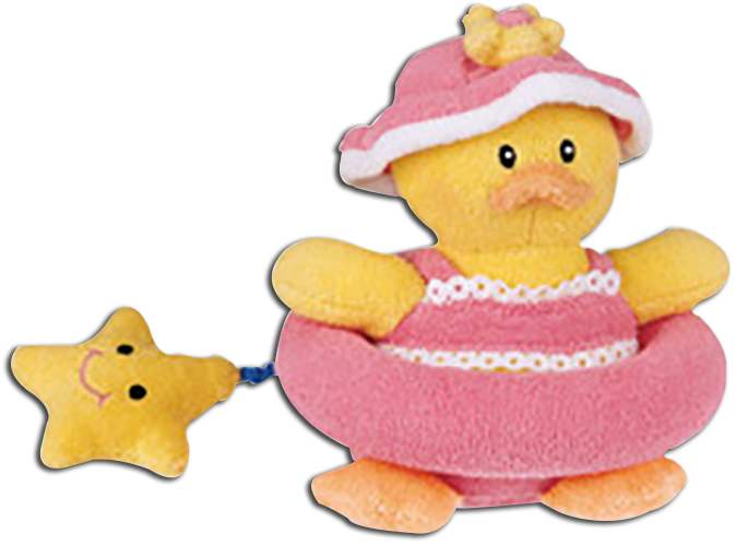 Dixie Bathing Beauty Duck Zip Along Plush Stuffed Animal - Baby Gund Little Quack Ups Dixie Bathing Beauty Duck (674x500)