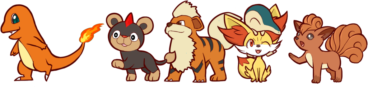 Some Fire Pokemon By Ishmam - Pokémon (1296x617)