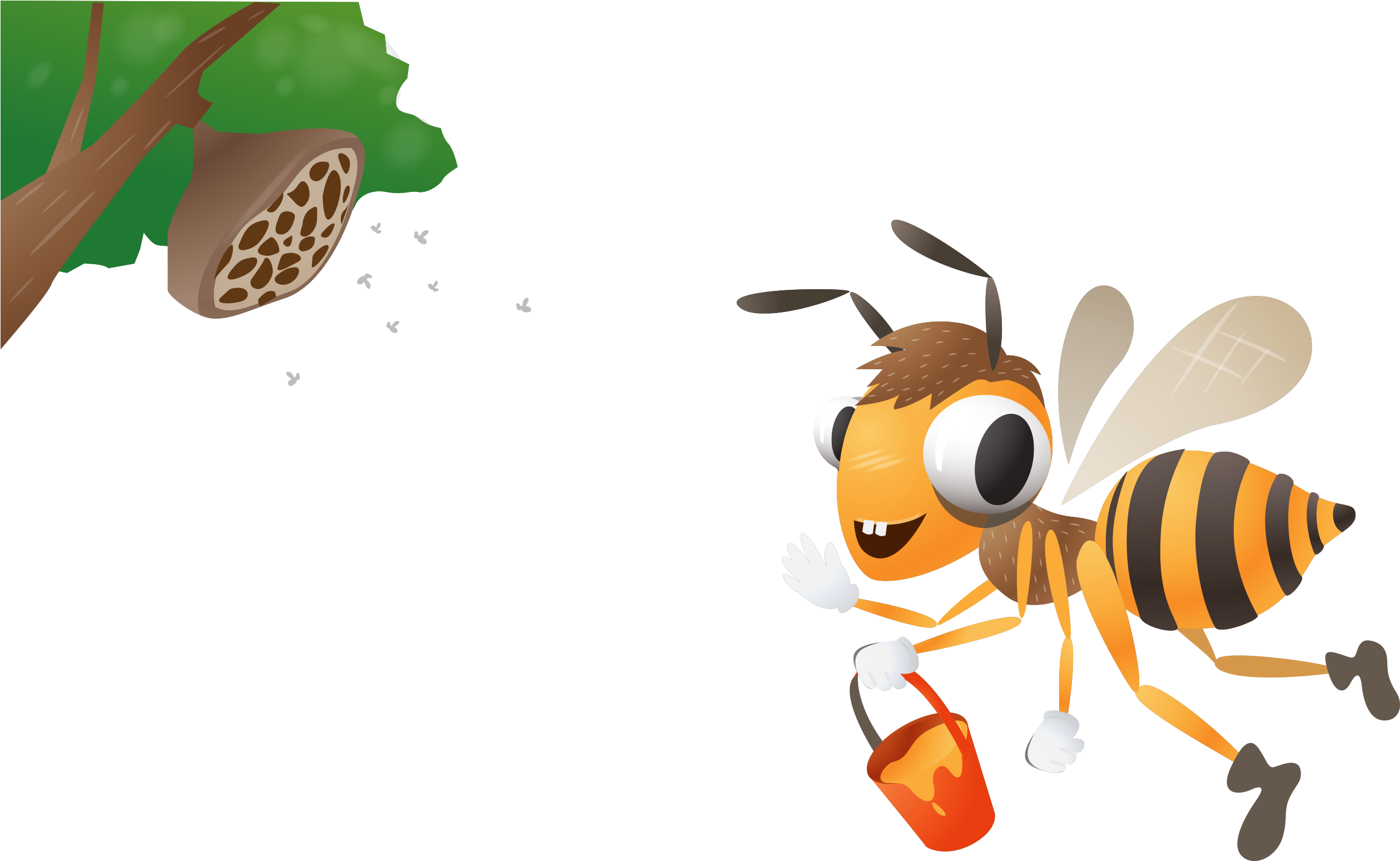 Apidae Honeycomb Honey Bee - Abeja Dibujo Sin Fondo (2662x1588)