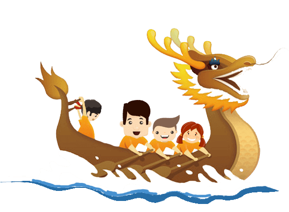 小明摩拳擦掌，用力握住桨柄。 - Cartoon (609x488)