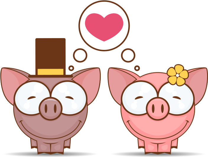 09，可使用adobe - Casal De Porquinhos Png (820x614)