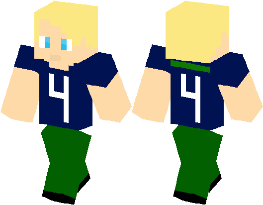 Blonde Hair Blue Eyes Football Player Guy - Minecraft Skins Blonde Blue Eyes Boy (528x418)