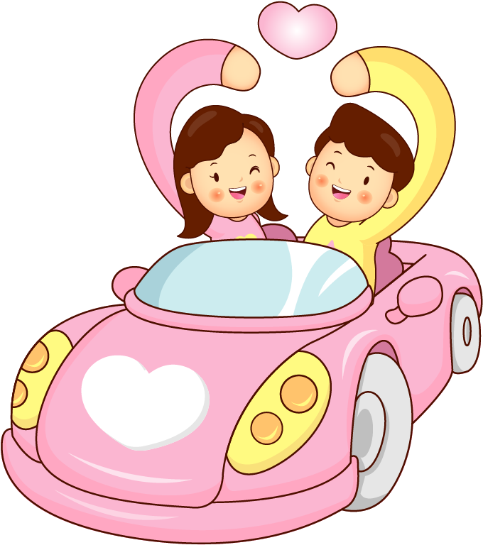 12，可使用adobe - Love In Car Cartoon (904x946)