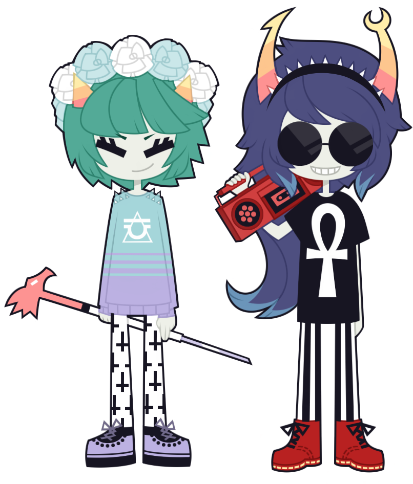 Pastel Goth Soft Grunge Terezi And Vriska By Rampagemeerkatx566 - Soft Grunge Vs Pastel Goth (826x952)