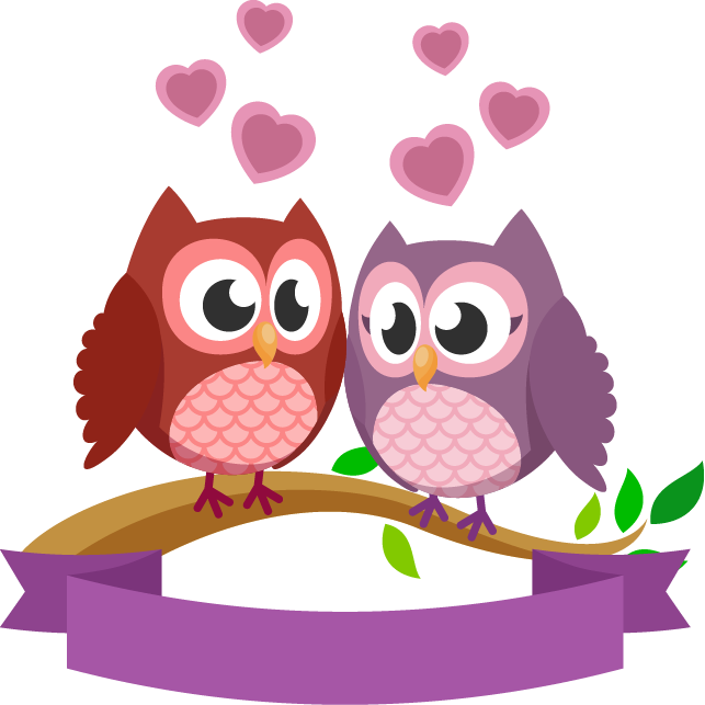 07，可使用adobe - Owl Couples Png (643x643)