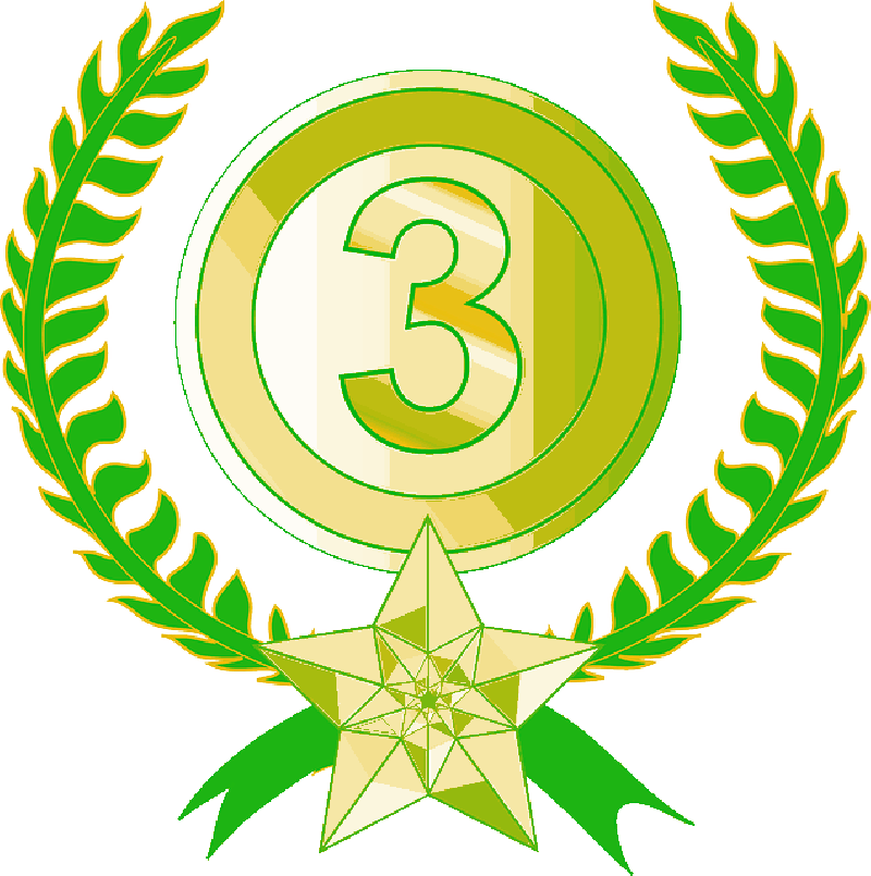 Award, Trophy, Laurel Wreath, Laurels, 3nd, Bronce - Number 2 Award (800x805)