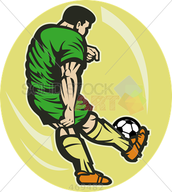 Stock Illustration Of Cartoon Drawing Of Soccer Player - Dibujos De Jugadores De Espalda (340x380)