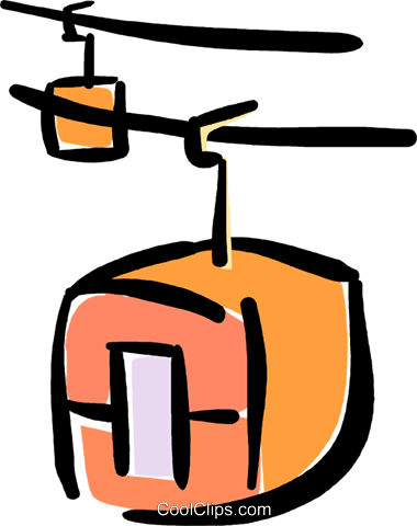 Ski Lift Royalty Free Vector Clip Art Illustration - Ski Lift Clipart Png Transparent (380x480)